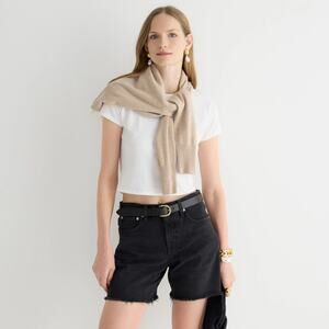 J. Crew Mid Length Short Washed Black Denim Raw Hem‎ 35
